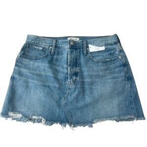 Madewell New with Tags Denim Relaxed Button Fly Mini Skirt Size 31